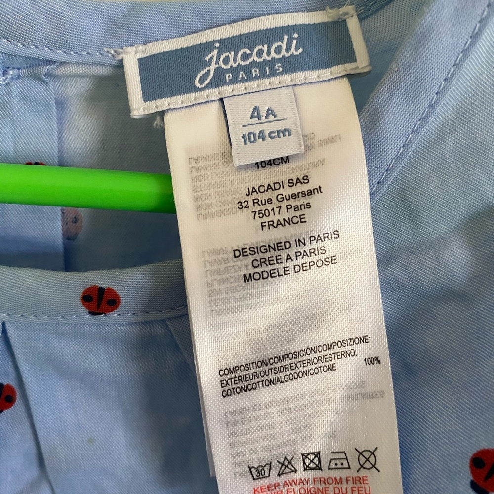 Jacadi cotton blouse with ladybugs 4 y/o